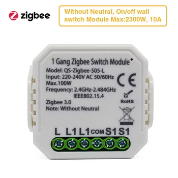 ZigBee 3.0 Tuya WiFi Smart Light Switch Relé Modul Bez Neutrálne Jeden LIVE Linky Hlasovej Relé Časovač Pre Domovská stránka Google Alexa