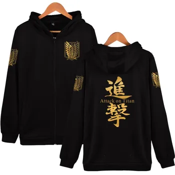 Zip hoodie Útok na Titan Shingeki no Kyojin bunda Hoodies Anime Cosplay Kostýmy bavlnená Mikina coats Prieskum Zboru hoodie