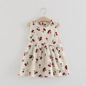 ZWY1019 Roztomilý Vesta Bavlna Infantilné Baby Girl Dress Bavlna bez Rukávov A-Line Šaty, Príležitostné Oblečenie, Módne Princezná Šaty