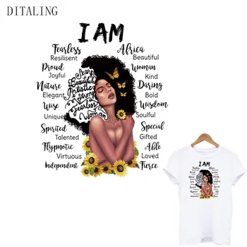 Čierny Dievča Patche som Krásne Afrike Ženy Nálepky Na Oblečenie DIY Umývateľný Patch Na T-Shirt Prenos Tepla Nálepky Appliqued