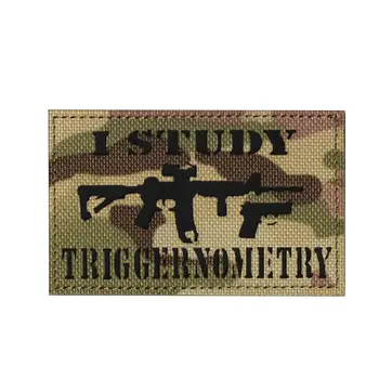 Študujem Triggernometry Škvrny Reflexné INFRAČERVENÉ Patch ODZNAK vojenskej Taktickej Appliques pre Bundy