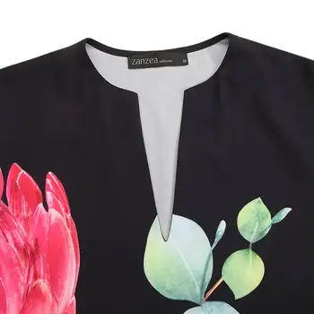 Štýlový Kvetinový Šaty dámske Letné Sundress ZANZEA 2021 Bežné Dlhý Rukáv Vytlačené Maxi Vestidos Žena V Krku Župan Nadrozmerné