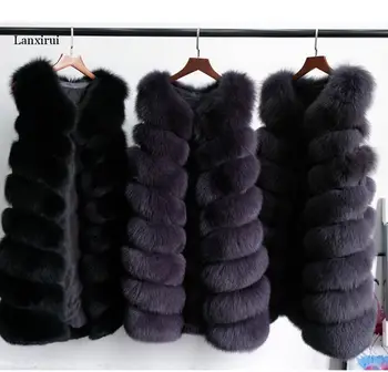 ženské nové faux fox kožušiny rameno rameno kožušiny vesta pre teplé jesenné zimné móda, ruskej zime street style