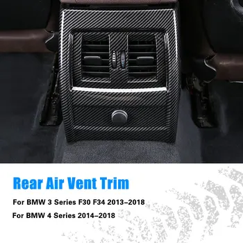 1 ks auto-styling ABS Plast Uhlíkových vlákien Štýl Zadné Sedadlo Klimatizácia Ventilačné Kryt Výbava pre BMW 3 4 Série F30 F34 F32 13-18