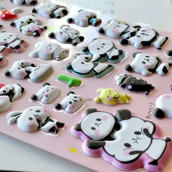 1 List Roztomilá Panda 3D Pena DIY Nálepku Nalepiť Nálepku Notebook Album Denník Dekor Deti Deti DIY Hračka Darčeky Nálepky