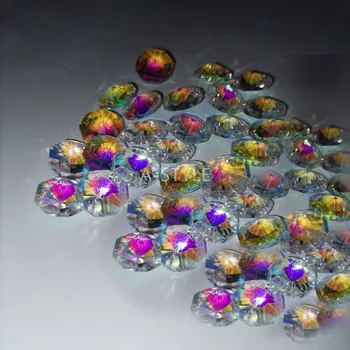 10Pc Crystal AB Sklo Lampa Prism Luster Reťazca Časť DIY Octagon Perličiek Ornament Luster Crystal Prívesok