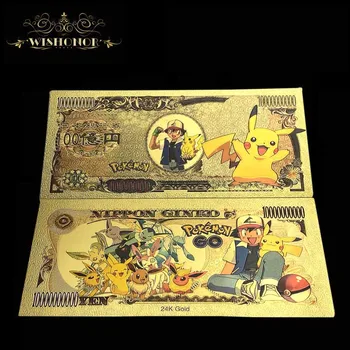 10pcs/Veľa Japonsko Zlato 999 Poznámky Anime Bankoviek Na 10 000 Jenov Bankoviek v 24k Zlatom Zlaté Peniaze Na Zbierku