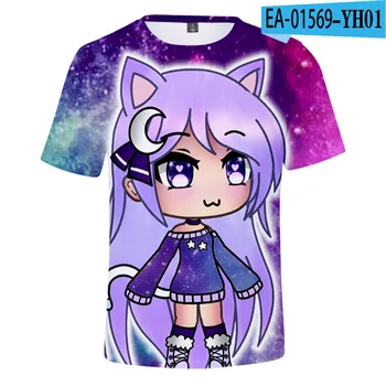 2 do 14 rokov, Deti Tshirt 3D Vytlačené Anime Šaty Gacha Život Tee tričko Lete Priedušná Ženy T-shirts Manga Topy