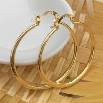 2018 1Pair Ženy Móda U-Tvarované Veľké Obruče Náušnice Medi Á Pre Dámske vydláždená Napodobňované Diamanty Kruhu Earings