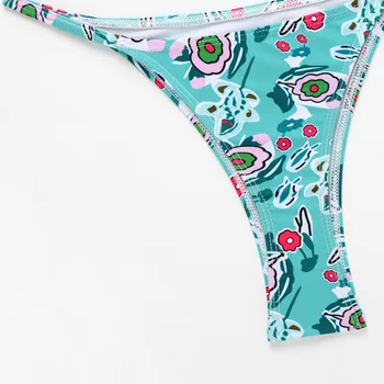 2021 dámskej Módy Sexy Chudá Malý Kvetinový Tlač Split dvojdielne Plavky, Kúpacie Plavky Brazílsky Biquini Pláž Nosiť