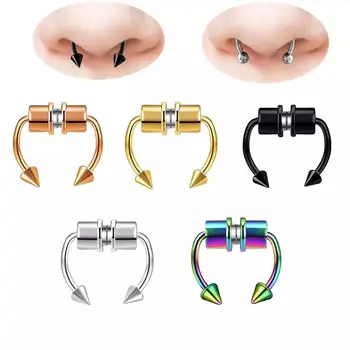 2021 Falošný Piercing V Nose Krúžok Zliatiny Nose Piercing Hoop Septum Prstene Pre Ženy, Ktoré Telo Šperky, Darčeky Módne Magnetické Falošný Piercing