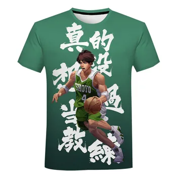 2021 Lete Nové Mužov, Žien a Detí, Nadrozmerné T-shirt Japonské Anime Slam Dunk 3D Tlač T-shirt Módne Ležérny Top