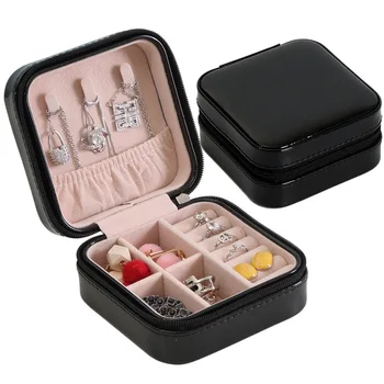 2021 Nové ROSE PRIESTORU PU Kožené Šperky Box Šperky Rakve Úložný Box Krúžok Lady Prípade Prenosné Šperky Organizátor Náhrdelníky Dary