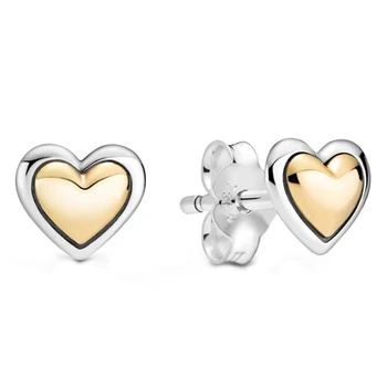 2021 Nový Deň matiek Zber 925 Sterling Silver Zlatá Kupola Srdce Náhrdelník Nastaviť, Krúžok, Stud Náušnice, Fashion, Diy Šperky