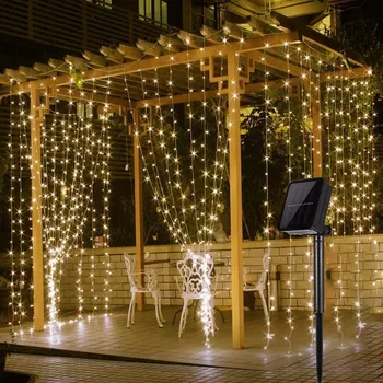 3M LED Vonkajšie Solárne Lampy String Svetlá 100/200/300 Led Vodotesný Opony Víla Svetlo pre Záhrada Strany Spálňa Decor