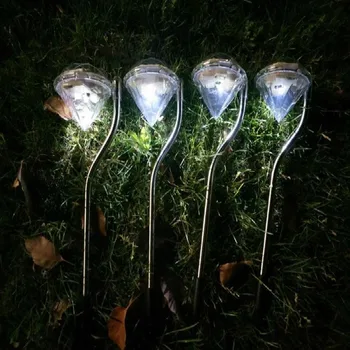 4 Ks Solárne Led Lampy Diamond Svetlo Slnečné Svetlo Vonkajšie Trávnik Lampy Solárne Dekoráciu Záhrady Záhrady Cesty, Nepremokavé O9Y2