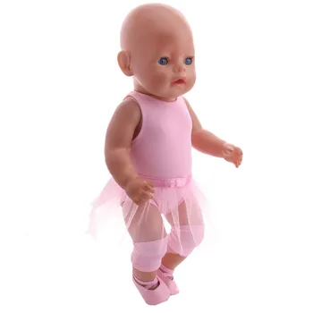 43 Cm New Born Baby Doll Oblečenie Ružová Rad Tanečné Šaty, Sukne Kolien Obuv 18-Palcové Americké, Darčeky Pre Dievčatá OG