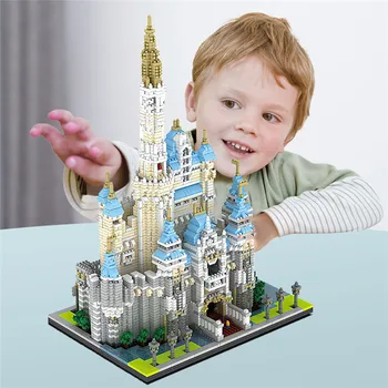 4708pcs Svetovej Architektúry Hradu Model Stavebné Bloky DIY Mini Diamond Micro Zábavný Park Kvádrov, Tehál, Hračky pre Deti,