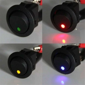 5 ks/set ON/OFF 12V Kolo Rocker Dot Loď Prepínač Vodotesný LED osvetlenie Luminiscenčné Prepnúť Prepínače