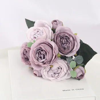 5 na Čele Umelé Kvety perzský Rose Faux Hodvábu pre Valentine DIY Obývacia Izba Domov Svadobné Party Dodáva interiérové Dekorácie