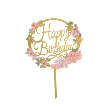 6pcs Plastové Obojstranné Zrkadlo Narodeninovú Tortu Vložte Kartu Pečenie Dekorácie Happy Birthday Cake Karty Vňaťou Party Decor