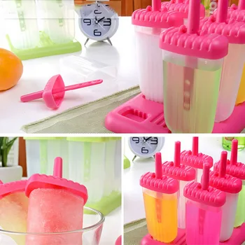 6pcs/set DIY Ice Lolly Krém Formy Ľad, Zásobník Obdĺžnik Tvarované Ice Cream Pops Formy Zásobník Stick Ice Cream Tvorcovia Plesne
