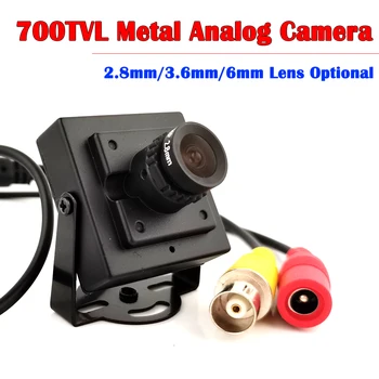 700TVL CMOS Color Analógový CVBS Kamera Super Malé kovové 2.8/3.6/6.6 mm objektív CCTV Video Bezpečnostná Kamera S káblom