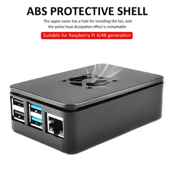 ABS Chladenie Prípade Kryt Chladiča Shell S Dobrý Odvod Tepla Ventilátor Pre Raspberry PI 4 Model Počítačového Príslušenstva Drop Shipping