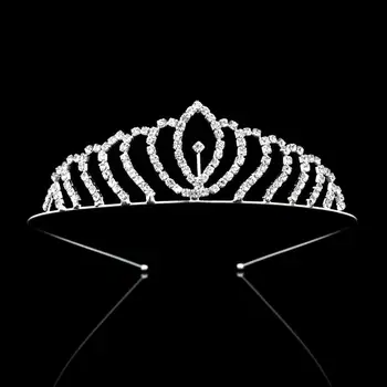 AINAMEISI Dievčatko Princezná Koruny Vlasy Jednoduché Doplnky Tiaras hlavový most Drahokamu Korún Hairbands Svadobné Vlasy, Šperky