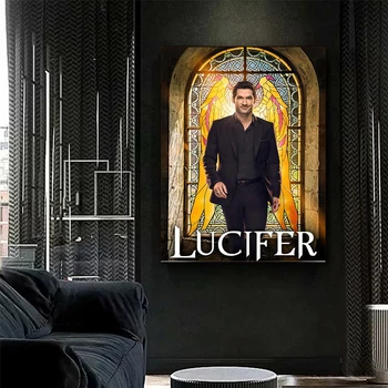 Ameican TV Lucifer Plagát Domáce Dekorácie na Stenu Art Print Plátno na Maľovanie na Stenu, Nálepky na Kávu Dom Bar Caudro nástenná maľba