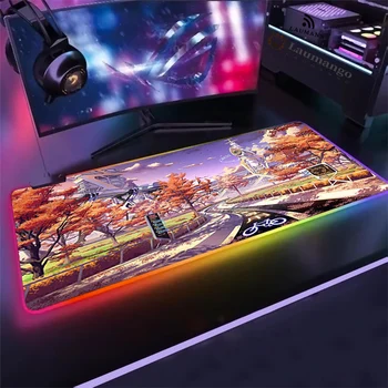 Anime Uliciach mesta RGB Veľké Herné Podložka pod Myš s LED Osvetlenie Gamer Mousepad Počítač, písací Stôl Mat Pad alfombrilla gaming mouse pad