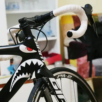 Bicykel Rám Dekoratívne Nálepky MTB Shark hlavová Trubka Dekorácie-Nálepky na Bicykel Poškriabaniu Nálepky Shark Oči Nálepky