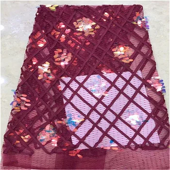 Biela ružová Sequined Afriky francúzsky Ôk siete Čipky Textílie Pre Indiu Večer Party Šaty Textílie 2019 Nové Nigéria Flitrami Voile