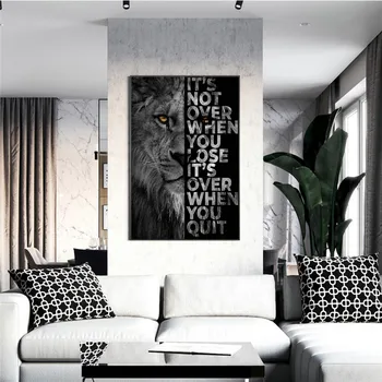 Black Lion Inšpiratívne Slová Nástenné Plátno Umenie Maľovaní Plagátov A tlač na Plátno Umenie Obrázok pre Obývacia Izba Domova