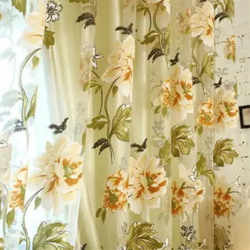 Bytový Textil Veľký Kvet Vyšívané Čínskych Textílie Tylu Obyčajné 3D Okne Opony Domov Dodávky Pre Obývacia Izba Moderné Záclony