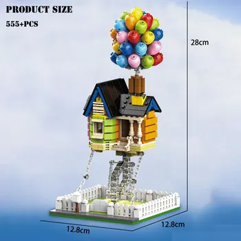 BZDA Laputa Hrad Na Oblohe Balón Dom Lietajúci dom Anti-Gravitačné Stavebné Bloky Bilancie Fyziky Model Tehly Hračky Pre Darček
