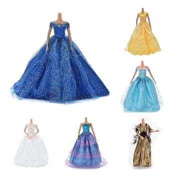 Bábika Šaty Šaty, Oblečenie Multi Vrstvy Bábiky, Doplnky, Elegantné Ručne Svadobné princezná Šaty Bábiky