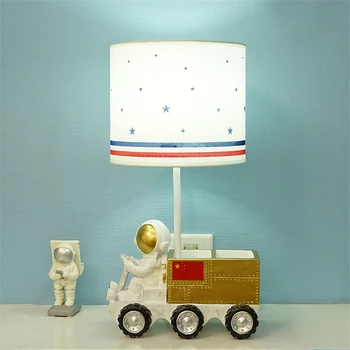 Cartoon Astronaut Stolové Lampy, detské Izby, Spálne, Nočná Lampa Nordic Chlapec, Izba Ochrana Očí Domova Plug V Tabuľke Svetlo