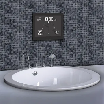 Digitálny Kúpeľňa Hodiny Jednoduchý LCD Elektronický Budík Nepremokavé Sprcha Hodinky Teploty Hodiny Visí Časovač