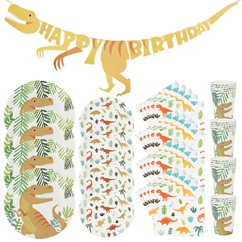 Dinosaurov Tému Party Dekorácie Dodávky Jednorázový Riad Papier Remesiel Baby Sprcha Narodeniny, Svadby, Vianočné Party Láskavosti