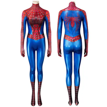 Dospelé Ženy, Spider 2 Peter·Parker Tobey Maguire Jumpsuit Cosplay Kostým Halloween Maškaráda Strany Kombinézu
