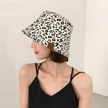 Elegantné rybár klobúk ženy bavlna Leopard Tlač klobúk slnko vedierko hat Cosplay dámske klobúky jar 2021 čiapky pre ženy lete dievčatá