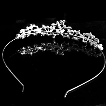 Európska Crystal Pearl Svadobné Svadobné Tiaras Korún Svadobné Vlasové Ozdoby Hlavy Dekorácie Drahokamu Tiara Nevesta Headpiece