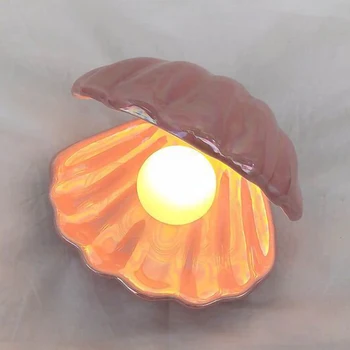 Fantasy Keramické Shell Lampa Pearl Morská Víla Dekorácie Nočné Svetlo Darček Ploche Skladovanie Dekorácie, Lampy