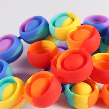 Fidget Reliver Stres Hračky Rainbow Náramok Push To Bublina Relaxačná Hračky Pre Dospelých Detí Zmyslové Hračka Na Zmiernenie Autizmus