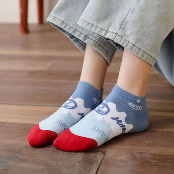 Harajuku Bavlna Cartoon Ženy Nízke Ponožky Jar Leto Zábavné Sladké Mlieko Jahodové Bežné Priedušná Papuče Členok Ponožka
