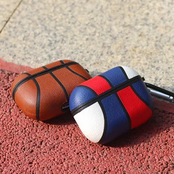 Hasahing Vaku Ochranné Kožené Puzdro Kryt Prípade Skladovania Prenosné Slúchadlo pre Apple AirPods Plnenie Box Prípade Basketbal