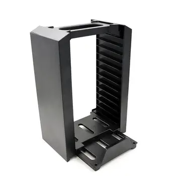 Hra Disku Skladovanie Veža ABS Zvislý Stojan Dual Regulátor Nabíjania Dock Stanica Micro USB Kábel pre PS4 Hry, Dvd, Blu-ray