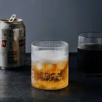 IN Štýl Sklo Pohár Priehľadný Čaj Káva Hrnček Ice Beer Cup Izolované káva hrnček na Mlieko Kreatívne Hrnček Šťavy