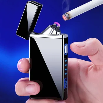 Kovové Dvojité Arc USB Zapaľovač Nabíjateľná Vetru Plazma Cigaretový Zapaľovač Luxusné Elektronické Fajčenie Príslušenstvo pre Mužov, Darčeky